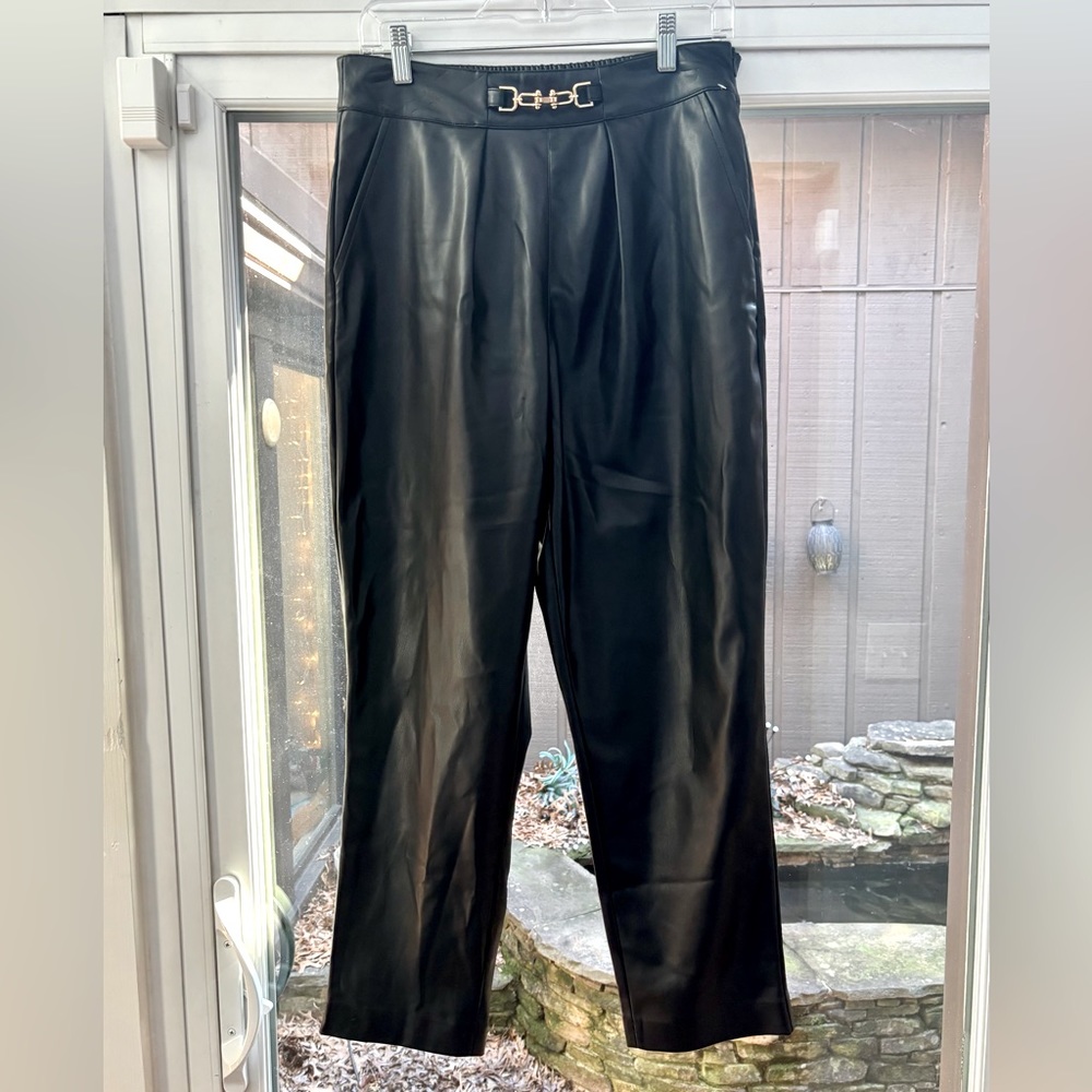 Black Faux Leather Pants